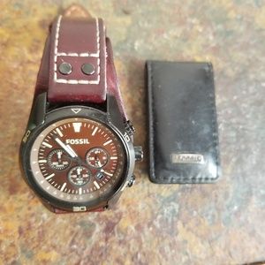 Fossil watch and money clip